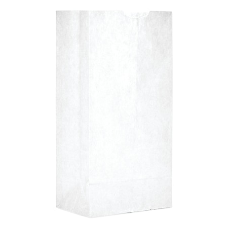 General Paper Bags, 30 lbs Cap., No 4, 5"w x 3.33"d x 9.75"h, White, PK500 WB04NP5C